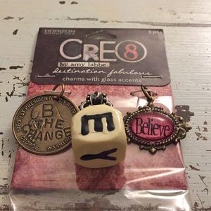 Three piece charm set from Cre8 only $10